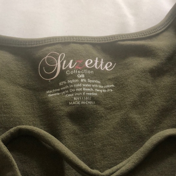 Suzette Stretchy Olive Top - Picture 2 of 3